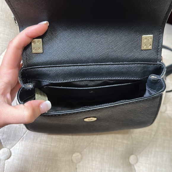 Kate Spade Cameron Street Glitter Small Byrdie in Black & White Crossbody - Picture 8 of 10